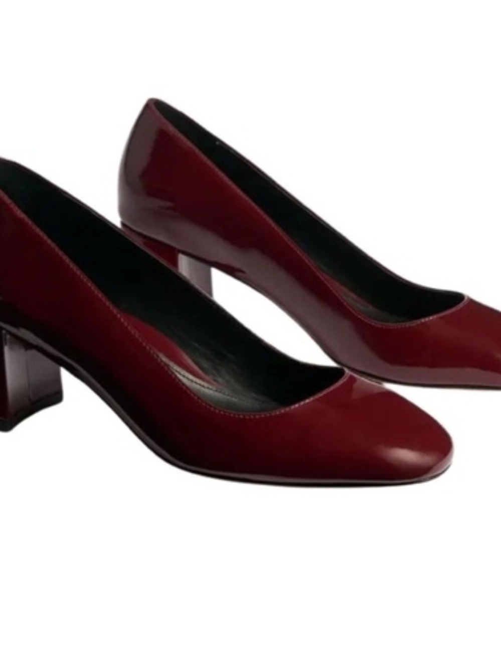 NWT - Marion Parke Classic Burgundy Patent Block Heel Pump 60 - Size 10